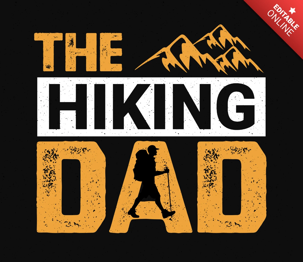 The Hiking Dad T-Shirt Design Template