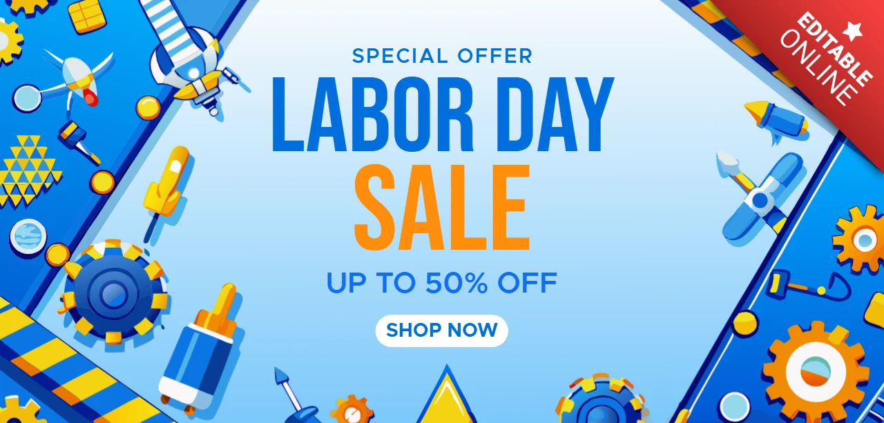 Labor Day Sale Designvorlage - lebendiger Grafikstil für Werbeaktionen