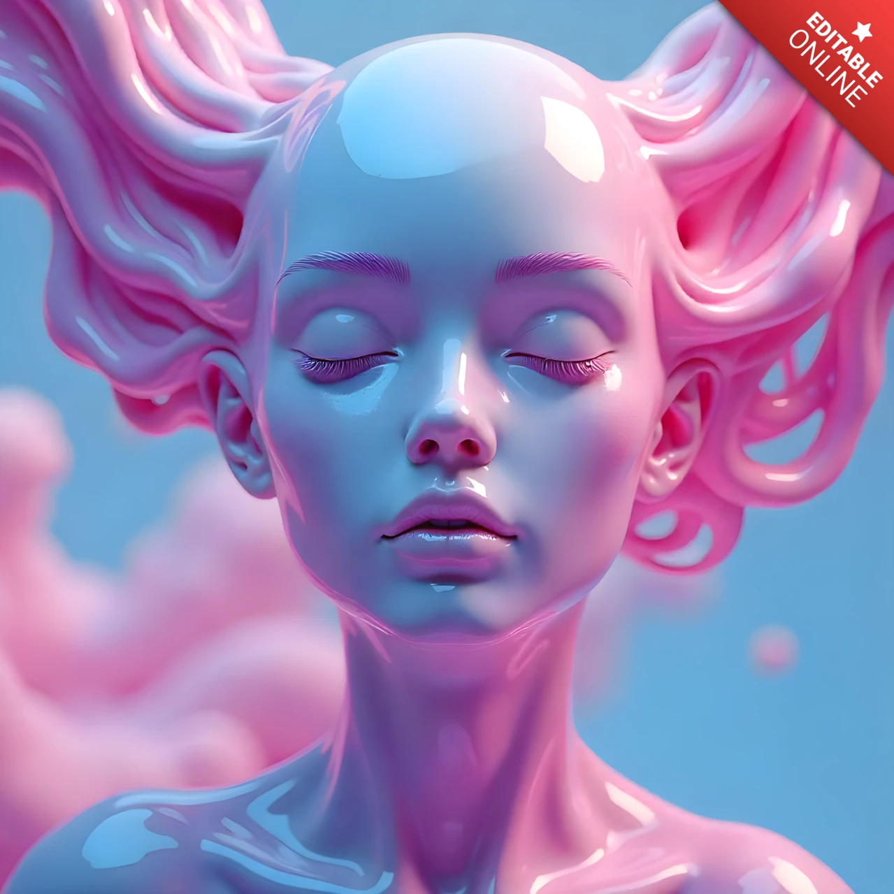 Surreal Pink Fantasy Art Design Template
