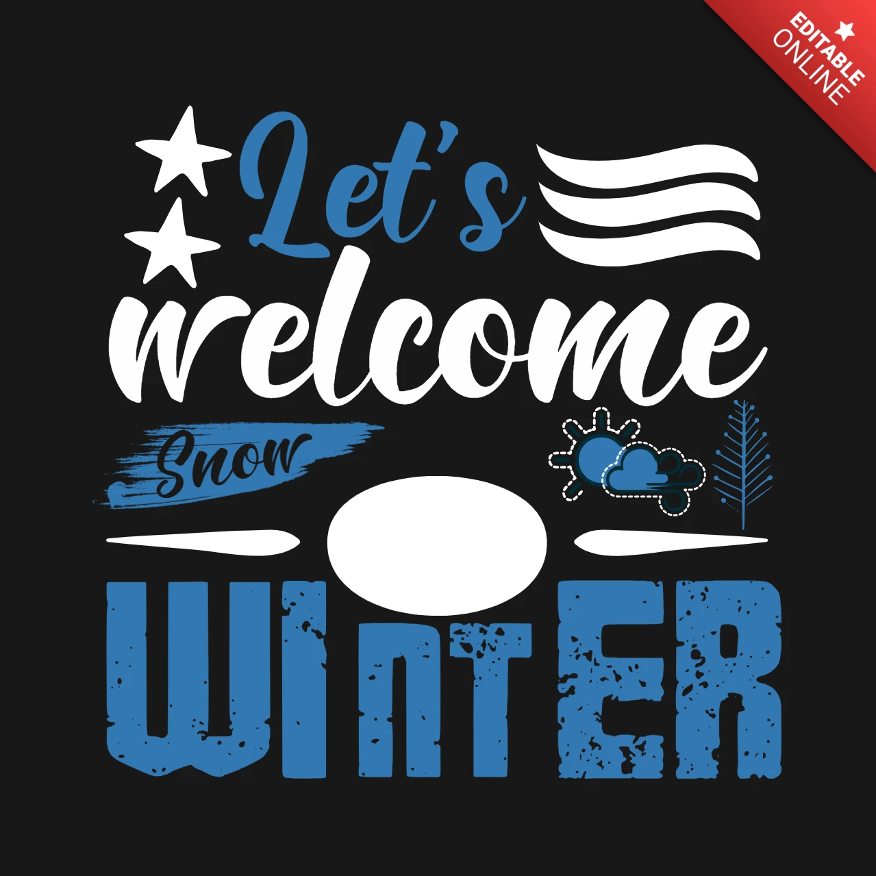 Welkom winter t-shirt ontwerpsjabloon