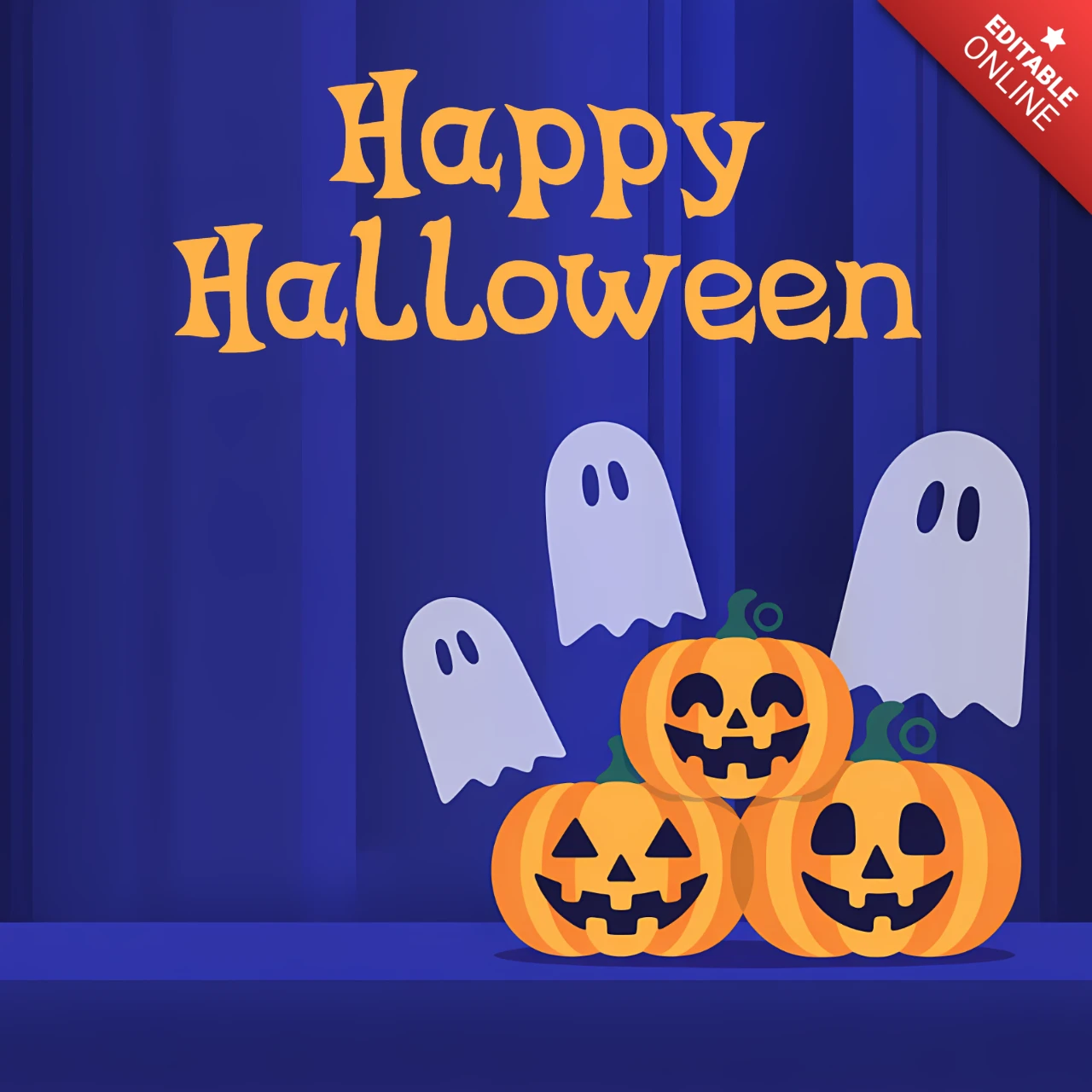 Halloween pompoen spook ontwerp sjabloon voor feestuitnodigingen