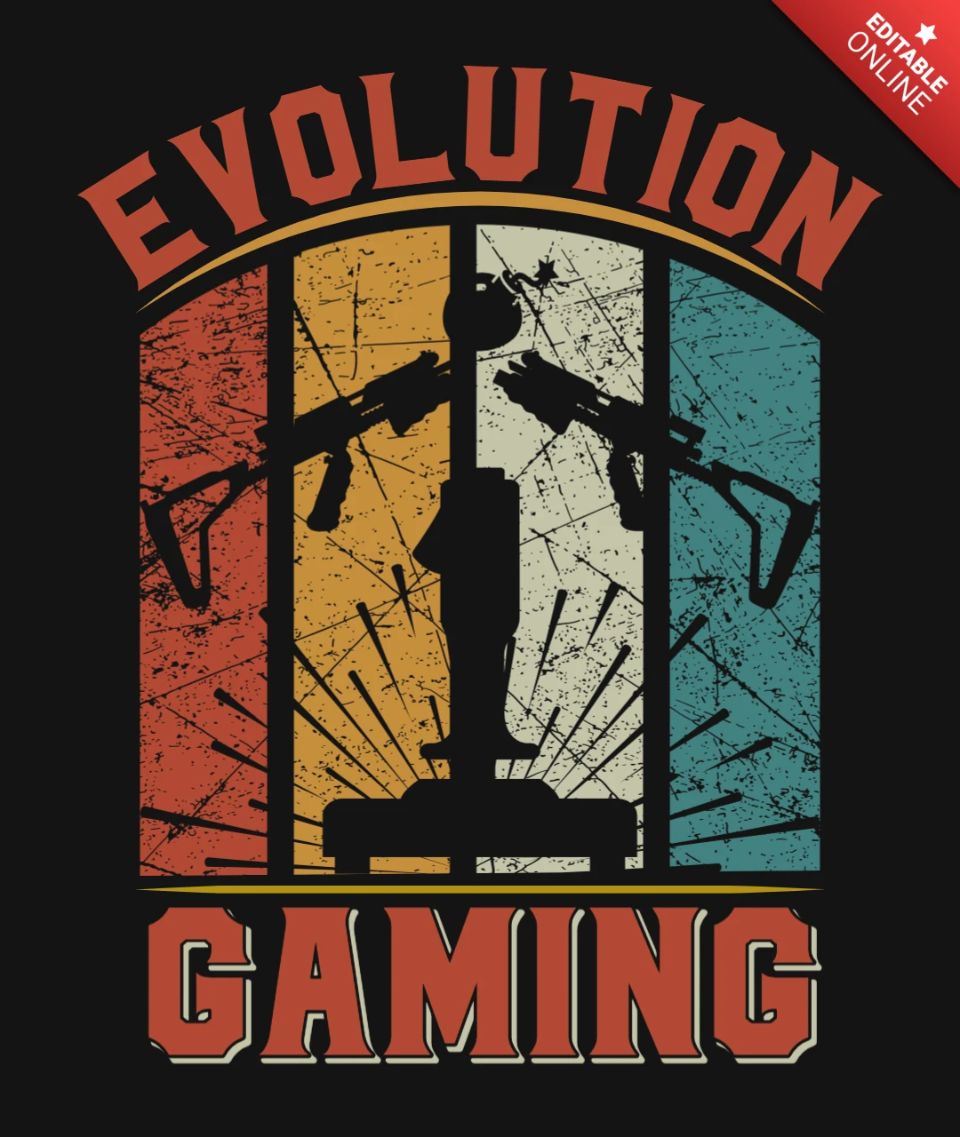 レトロ進化ゲーム引用Tシャツデザインテンプレート