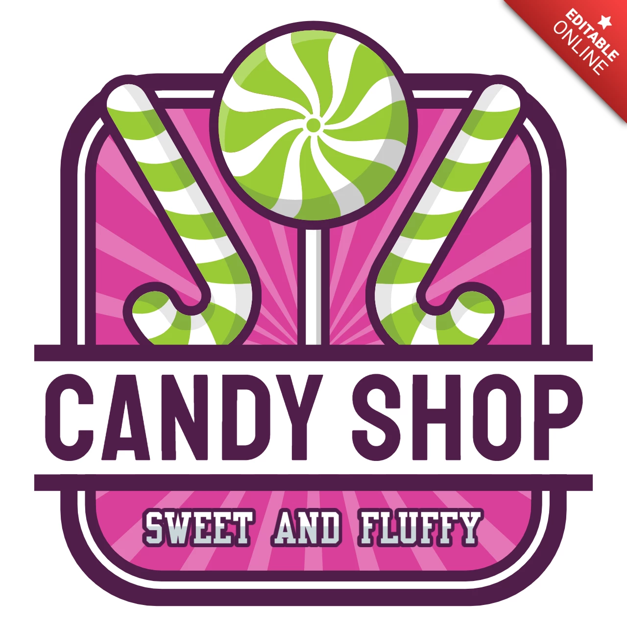 Candy shop badge logo design Vorlage