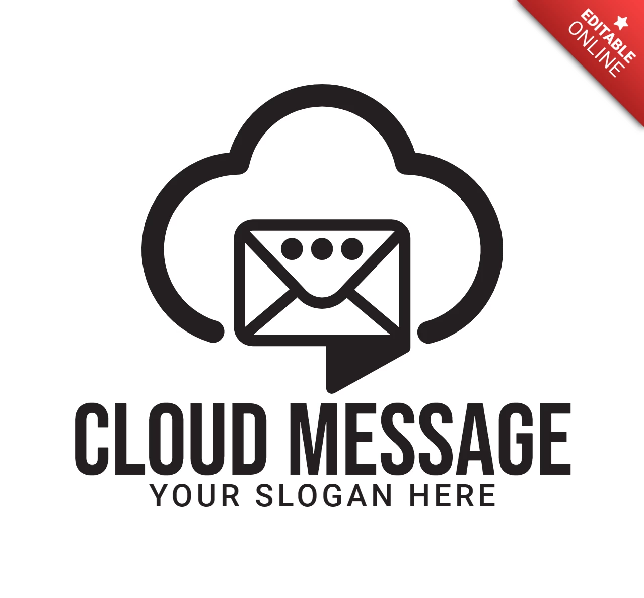 Cloud bericht logo-ontwerpsjabloon