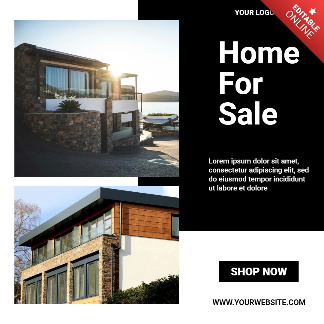 Black And White Sober Social Media Ad Post Design Template