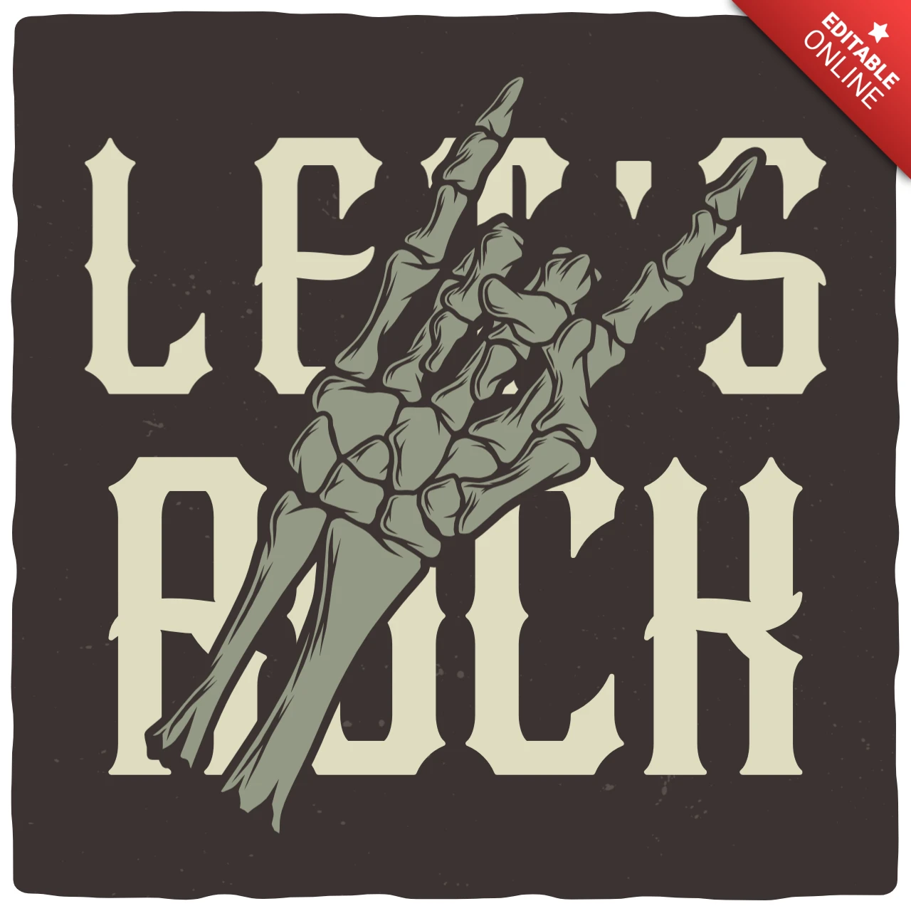 Plantilla de diseño de camiseta Let's rock skeleton