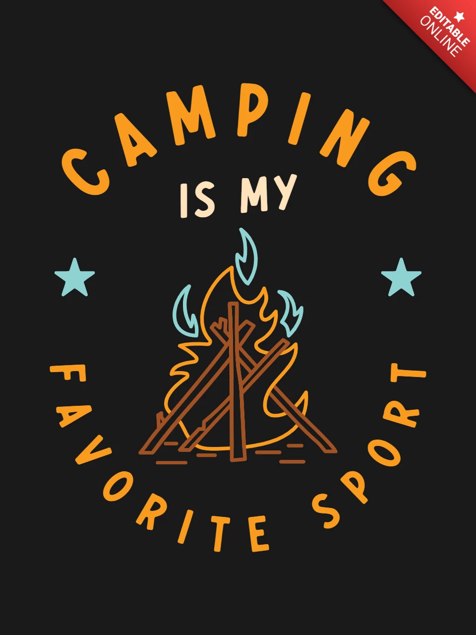Le camping est mon sport préféré modèle de t-shirt