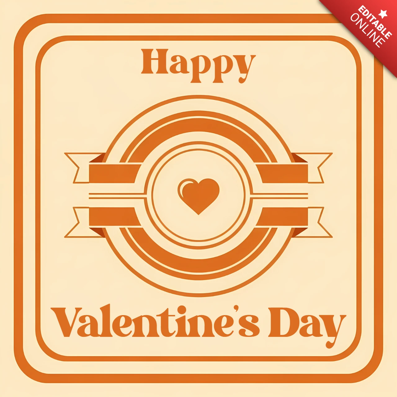 Plantilla de diseño retro para el día de San Valentín con corazón para tarjetas de felicitación.