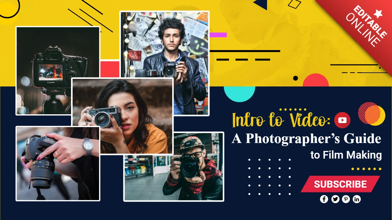 Modèle de vignette de chaîne youtube pour la photographie géométrique