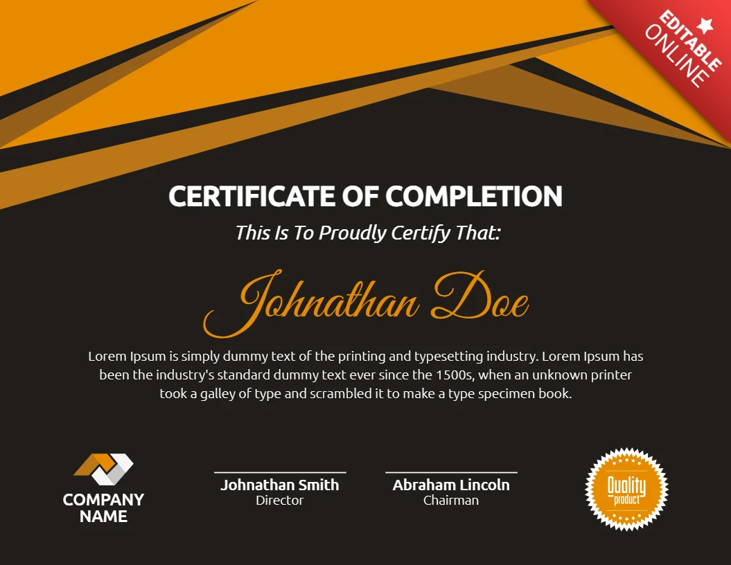 Modern Corporate Certificate Post Design Template