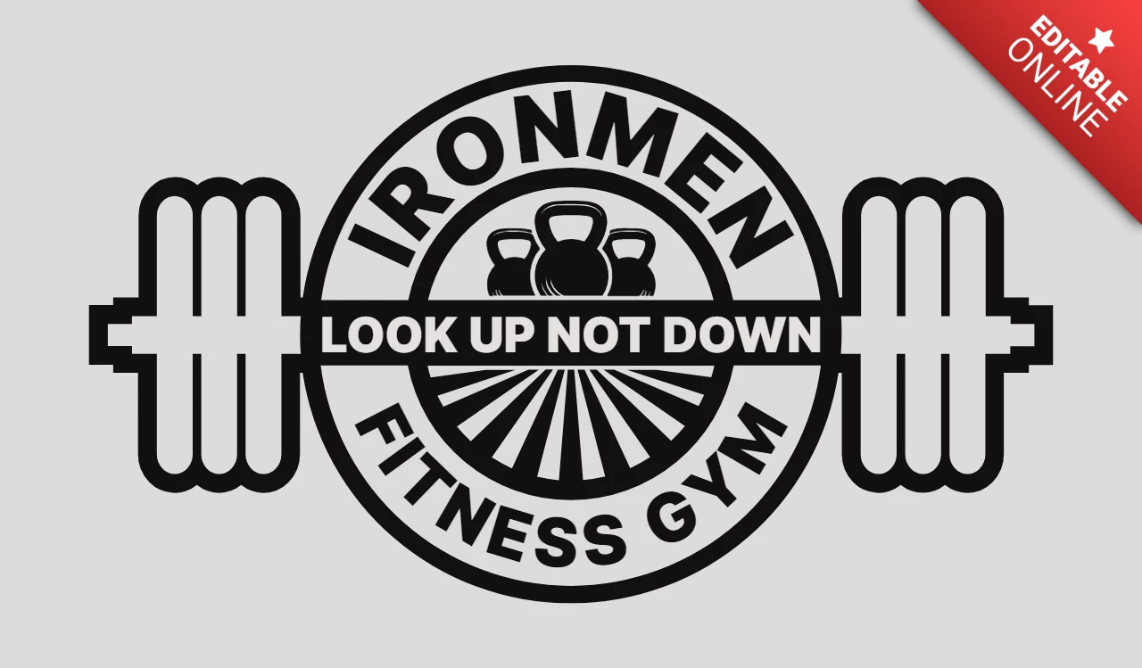 Fitness Gym Logo Design Template Black