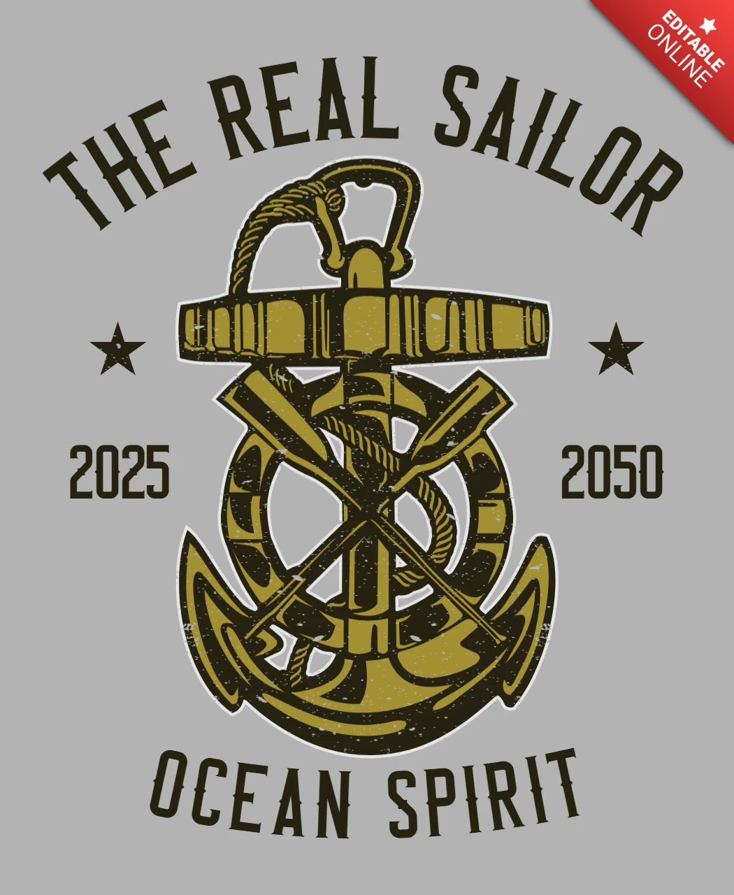 The Real Sailor Ocean Spirit T-shirt Design Template