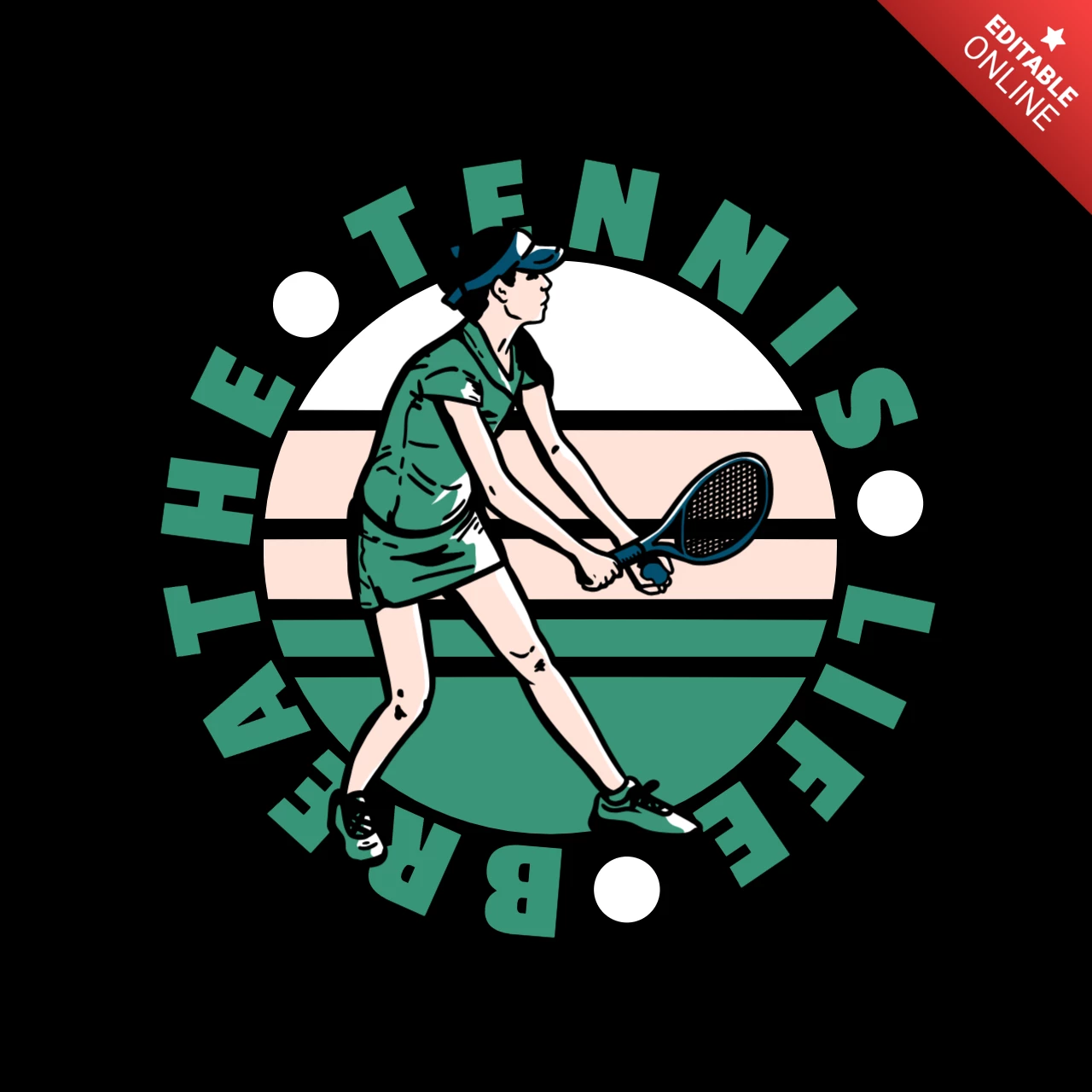 Tennis Player Doing Serving Logo Design Template