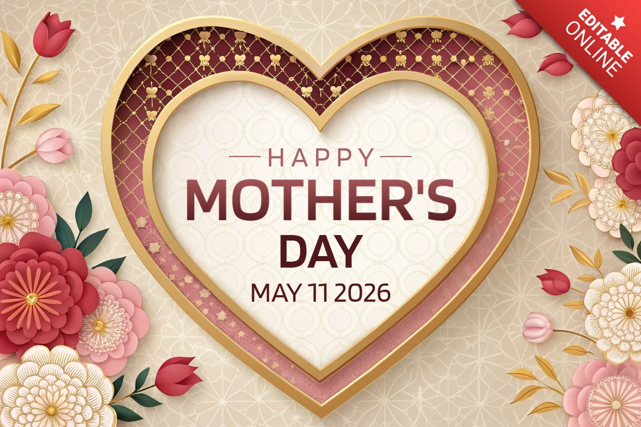 Elegant Floral Mother's Day Card Template with Lovely Design