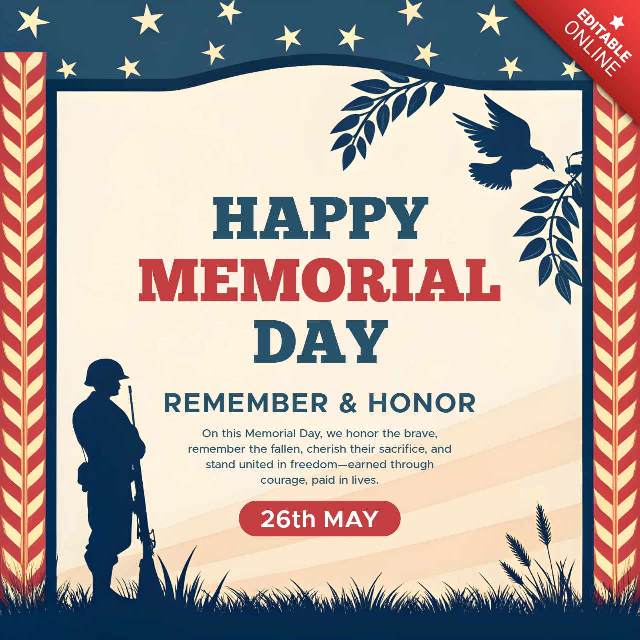 Patriotic Memorial Day Design Template for Tribute and Remembrance