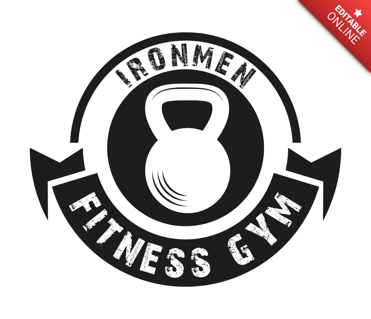 Iron Man Gym Club Logo Design Template