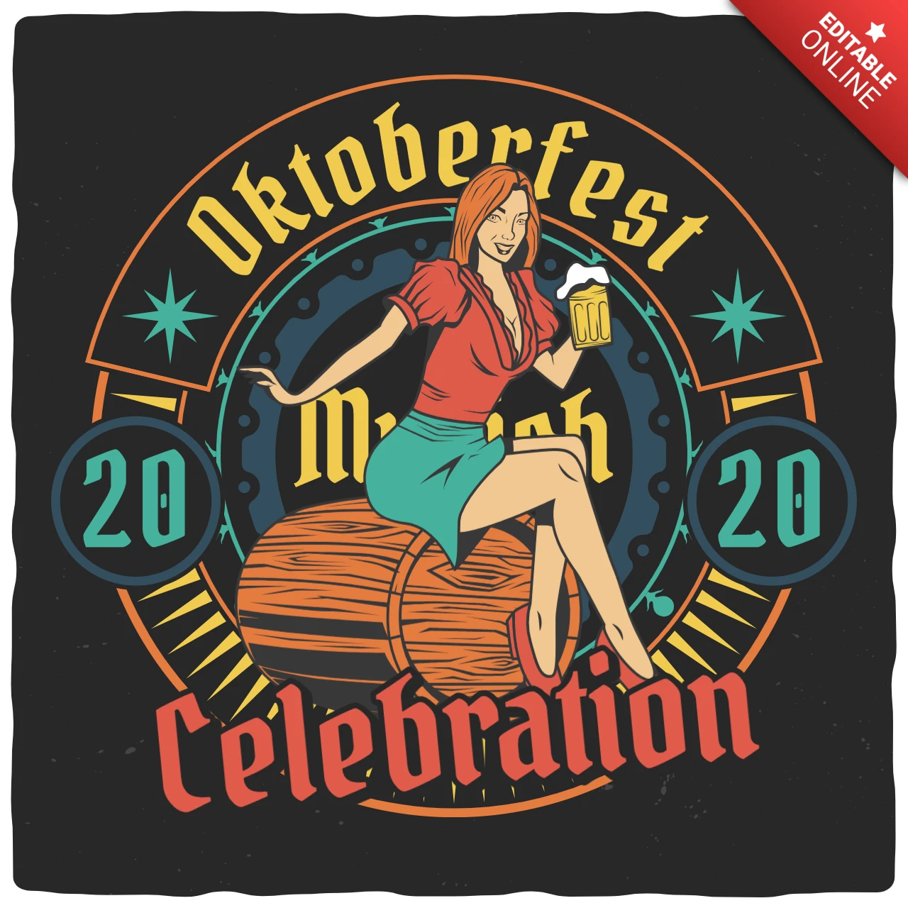 Oktoberfest Celebration T-shirt Design Template