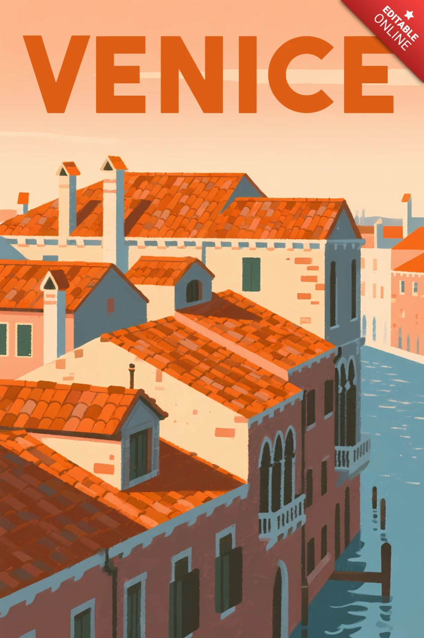 Venedig illustrative Designvorlage für Reiseposter
