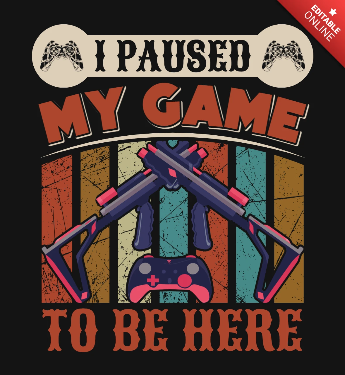 Ho messo in pausa il mio gioco per essere qui modello di t-shirt con citazione di gioco