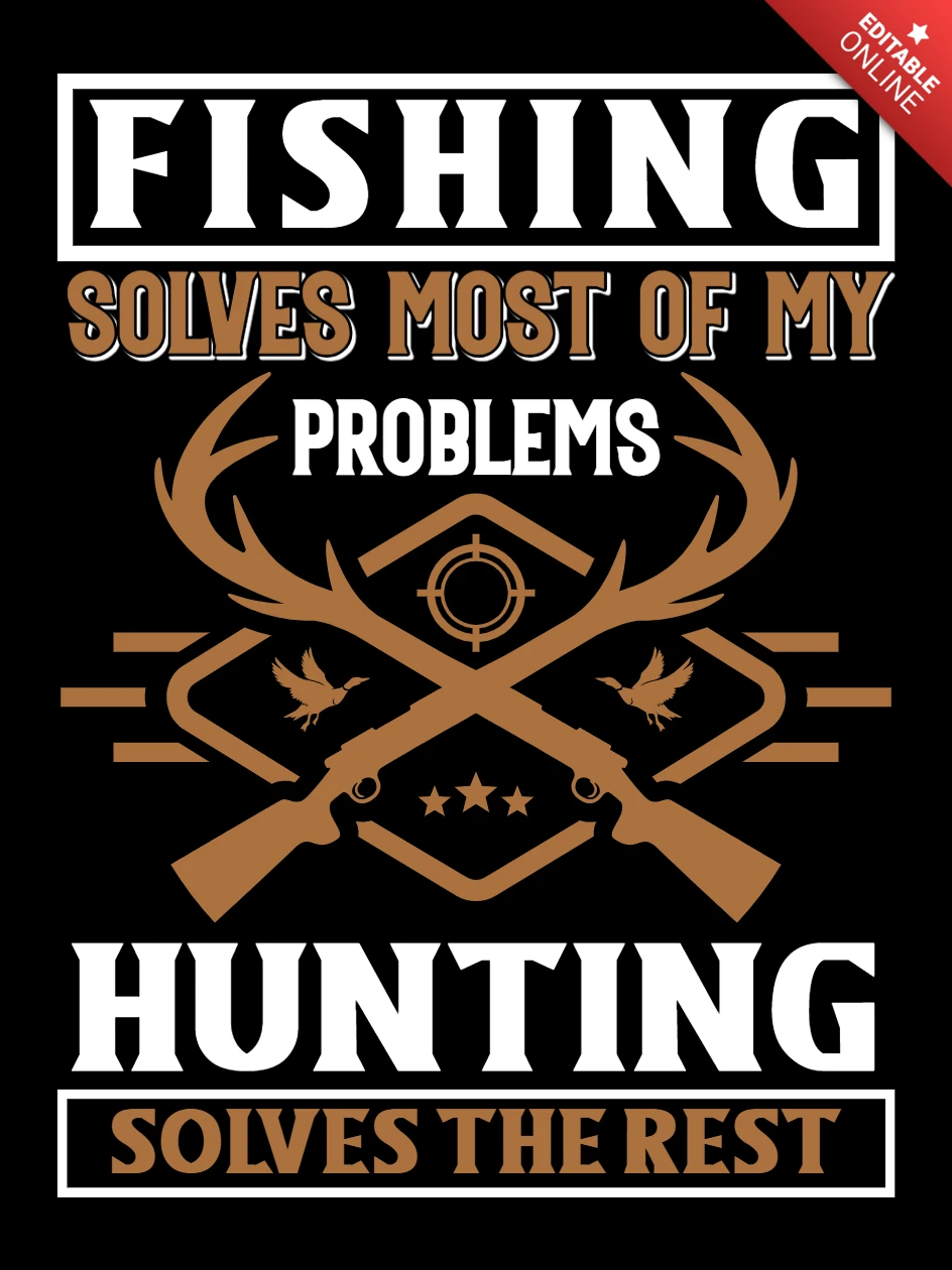 Modèle de conception d'une citation vintage sur la chasse et la pêche