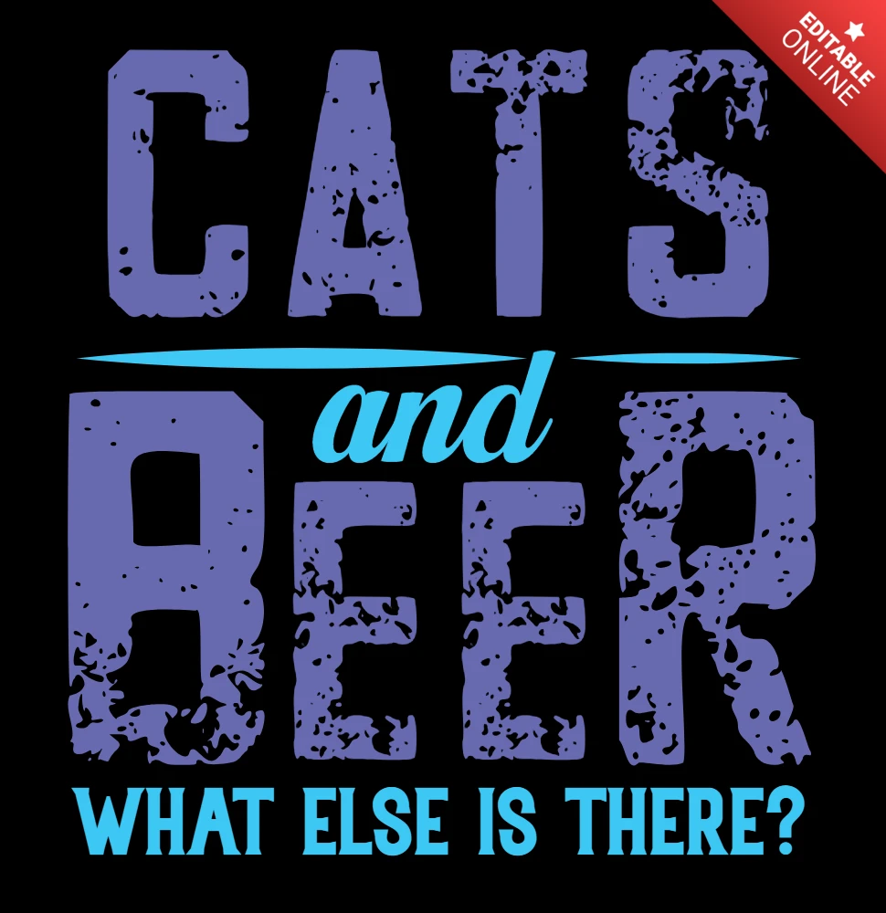 Vintage Typography Design: Cats and Beer Apparel Template