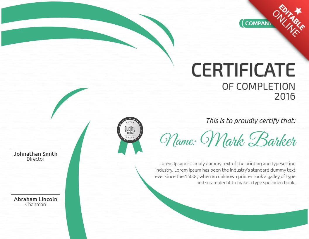 Modelo de design de postagem de certificado de agradecimento abstrato com formas modernas
