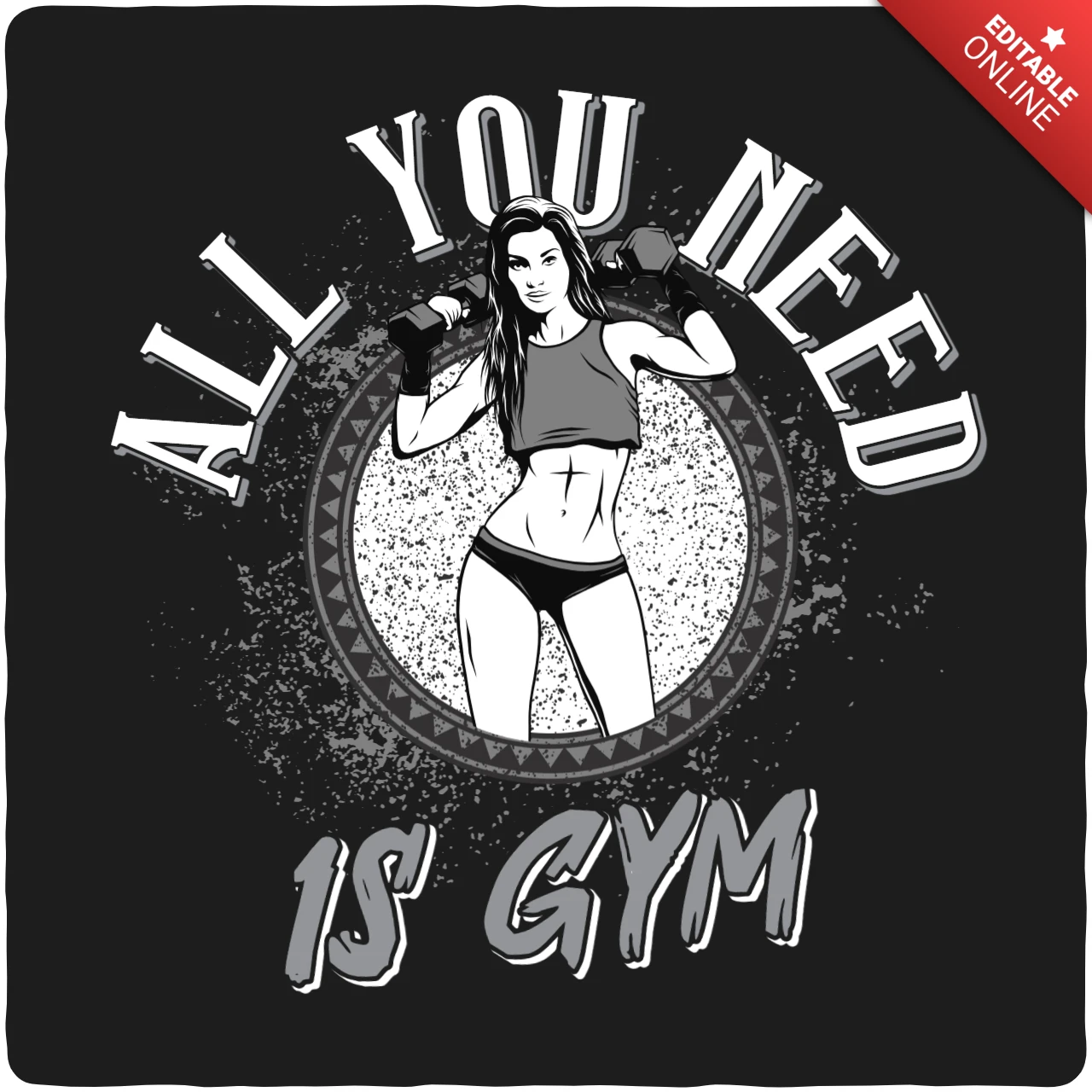 Alles, was Sie brauchen, ist Fitnessstudio - Fitness-Mädchen-T-Shirt-Design