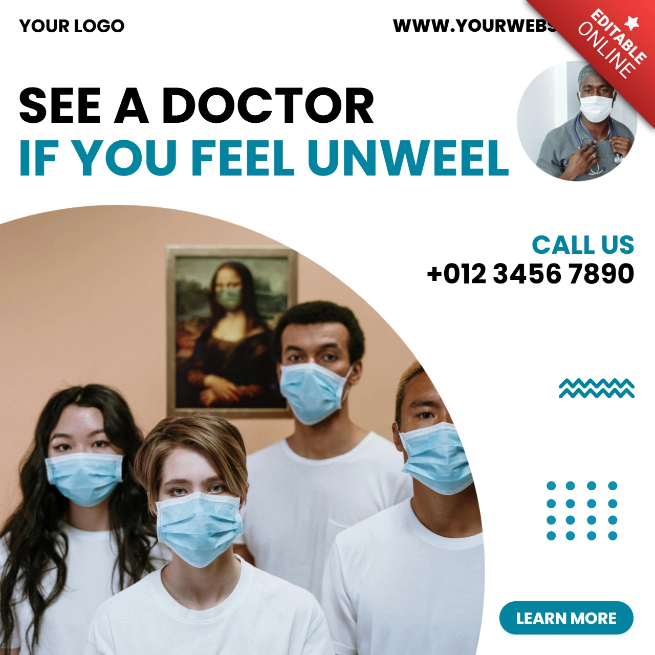 Modelo de design de postagem do Instagram sobre assistência médica