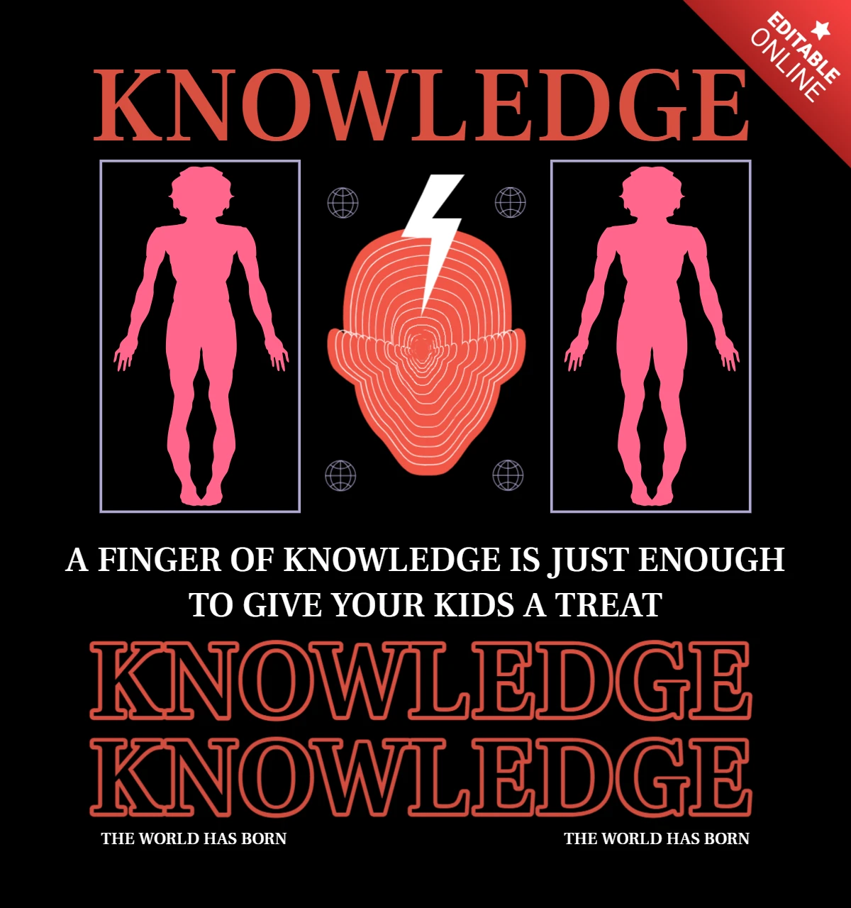 Knowledge-Themed Graphic Design Template for Educational Apparel