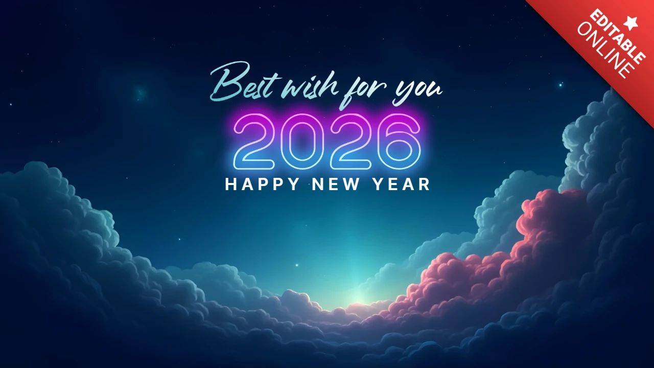 Happy New Year 2026 Dreamy Night Sky Design Template
