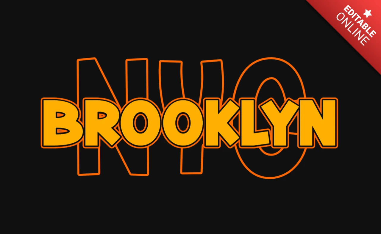 Szablon koszulki z typografią Nyc brooklyn