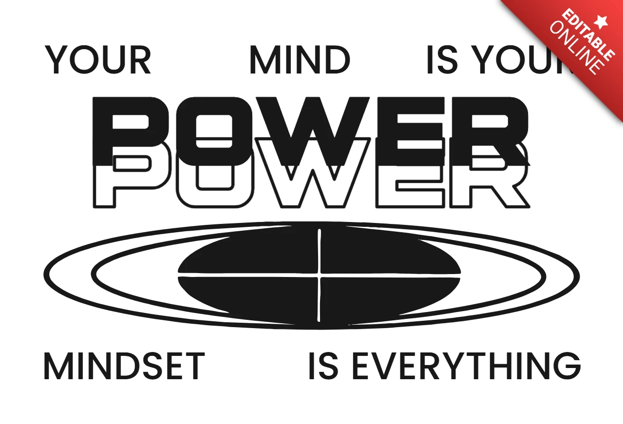 Seu mente é seu poder design de camiseta statement de streetwear motivacional.