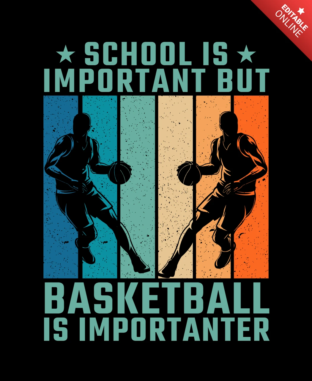 Schule ist wichtig, aber basketball ist wichtiger t-shirt design vorlage