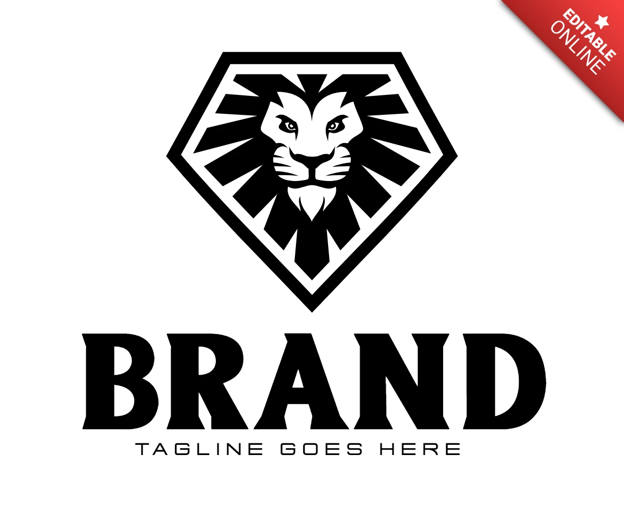 Szablon logo z diamentem lwa