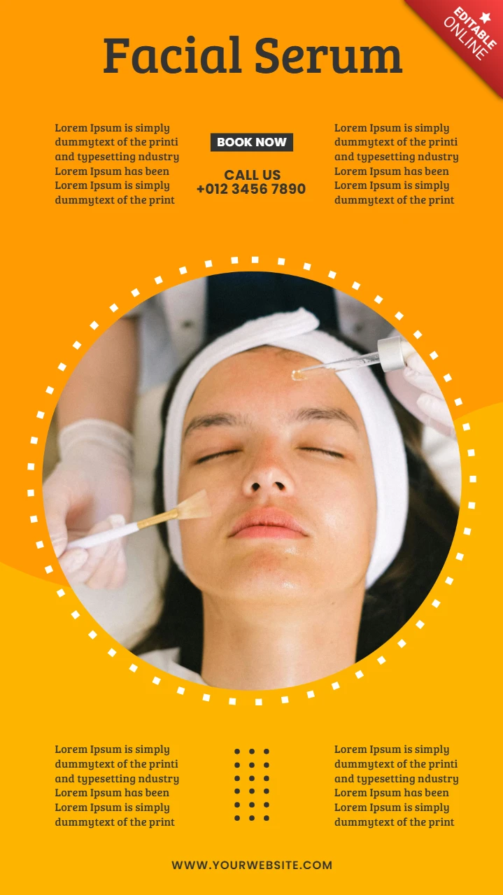 Modelo de design de história do Instagram de publicidade de centro de spa de cor laranja
