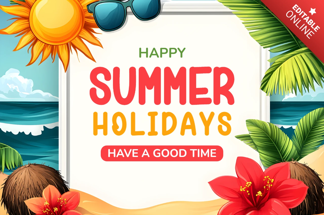 Vibrant Summer Holidays Design Template for Fun and Festive Celebrations