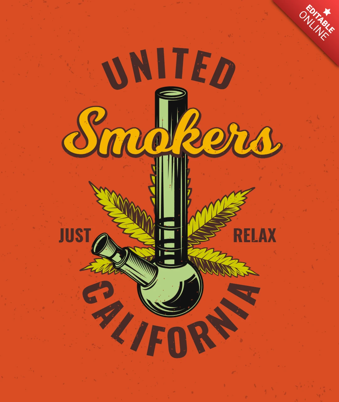 Cannabis And A Bong T-Shirt Design Template