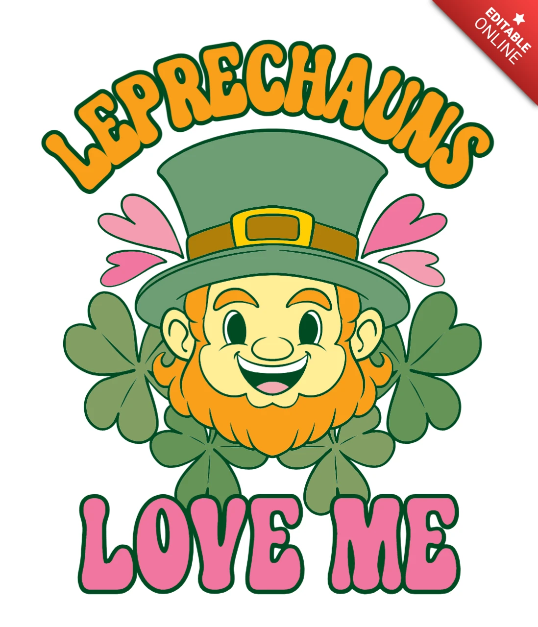 Playful Leprechaun Design Template for St. Patrick's Day Apparel