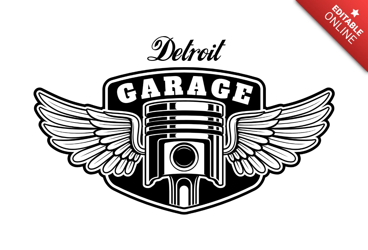 Design von biker patch mit kolbenflügeln t-shirt design vorlage
