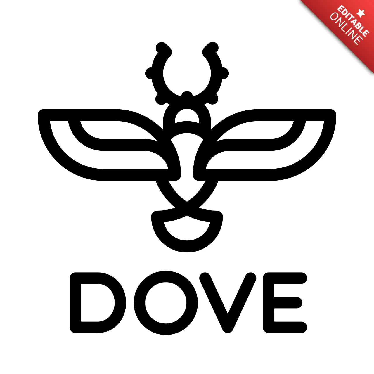 Scarab Beetle Logo Design Template Black