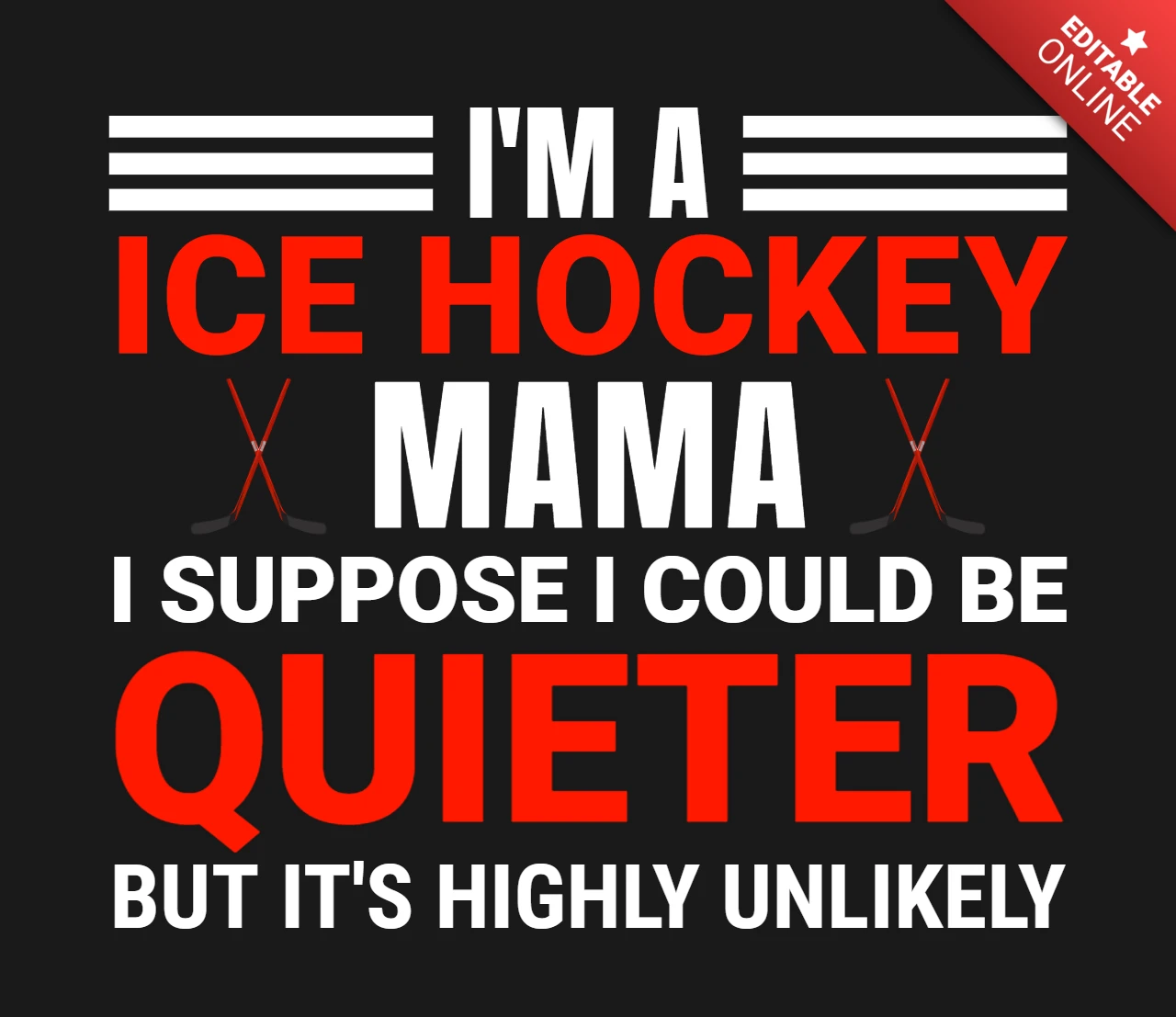 Ich bin ein eishockey mama laut und stolz sport mutter t-shirt design vorlage