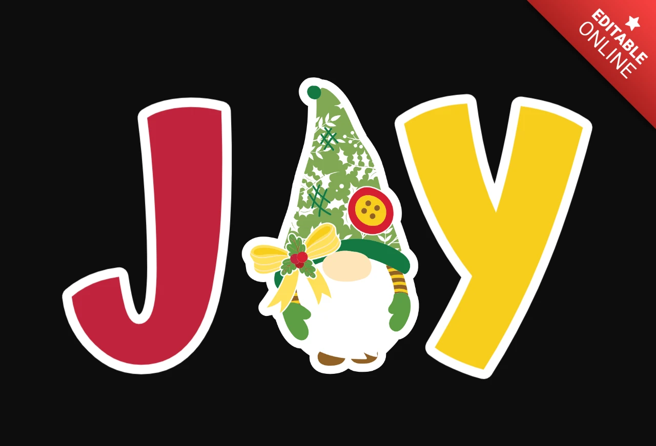 Modelo de design de camiseta do gnomo da alegria do Natal