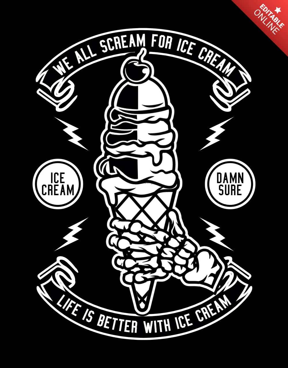 La vida es mejor con helado plantilla de diseño de camiseta