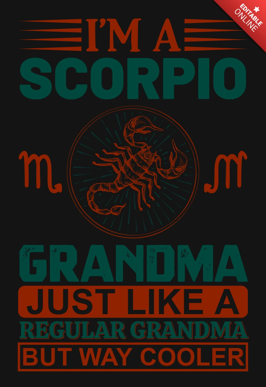 Ich bin ein skorpion oma sternzeichen t-shirt design vorlage
