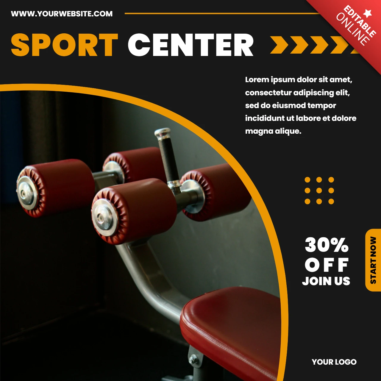 Palestra centro moderno social media post design template