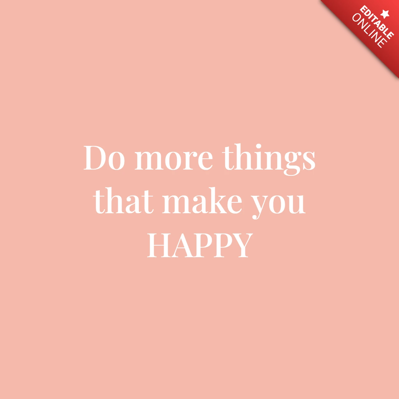 Cute Happiness Motivational Quote Instagram Post Design Template