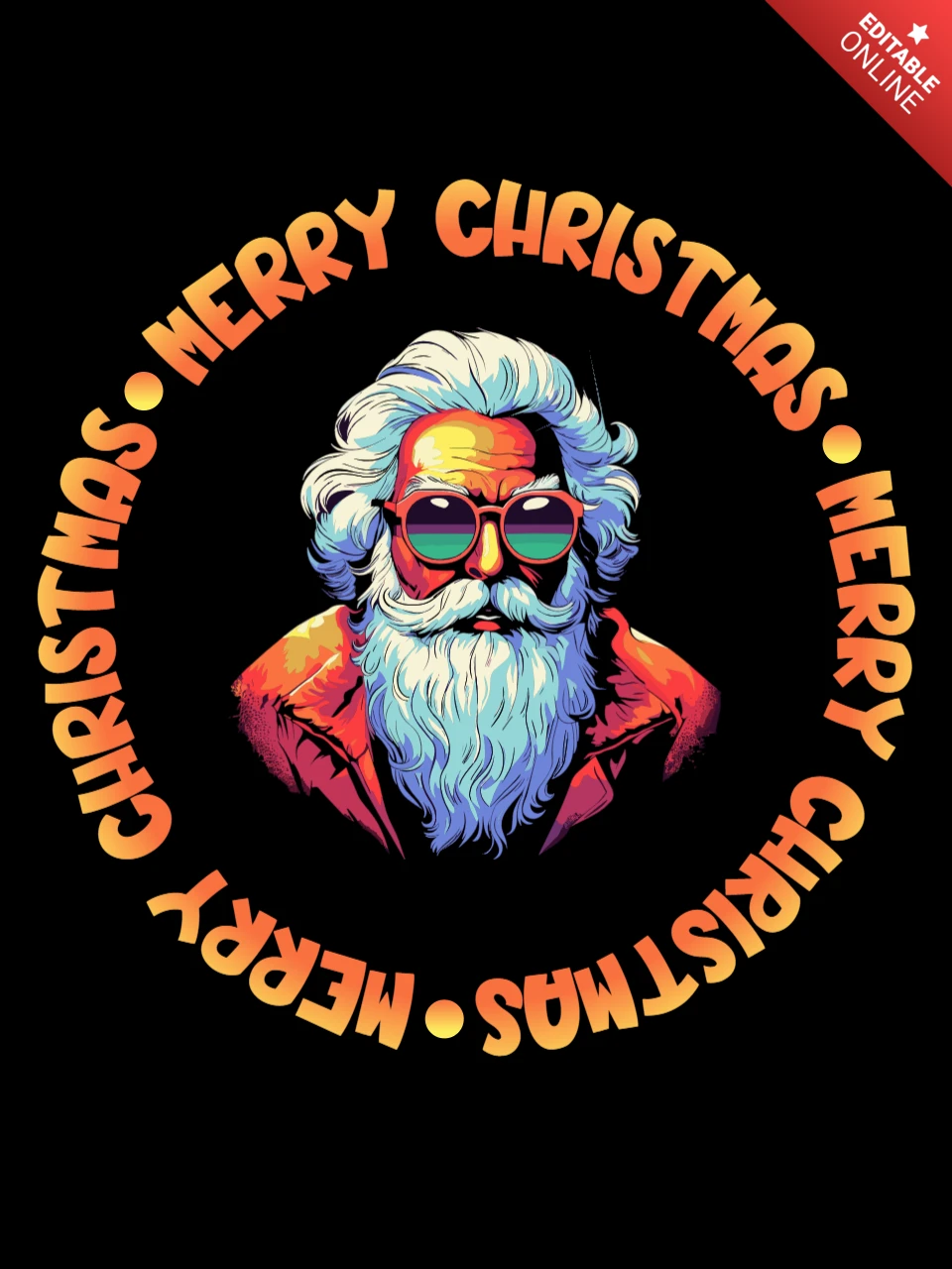 Tshirt moderne de joyeux Noël avec dégradé d'orange et de jaune