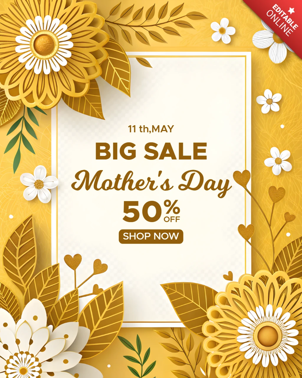 Floral Template for Mother's Day Sale - Yellow Design