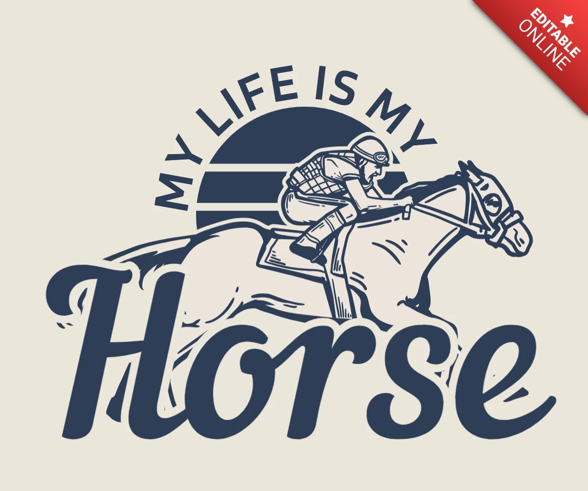 Mann reitet Pferd Vintage T-Shirt Design-Vorlage