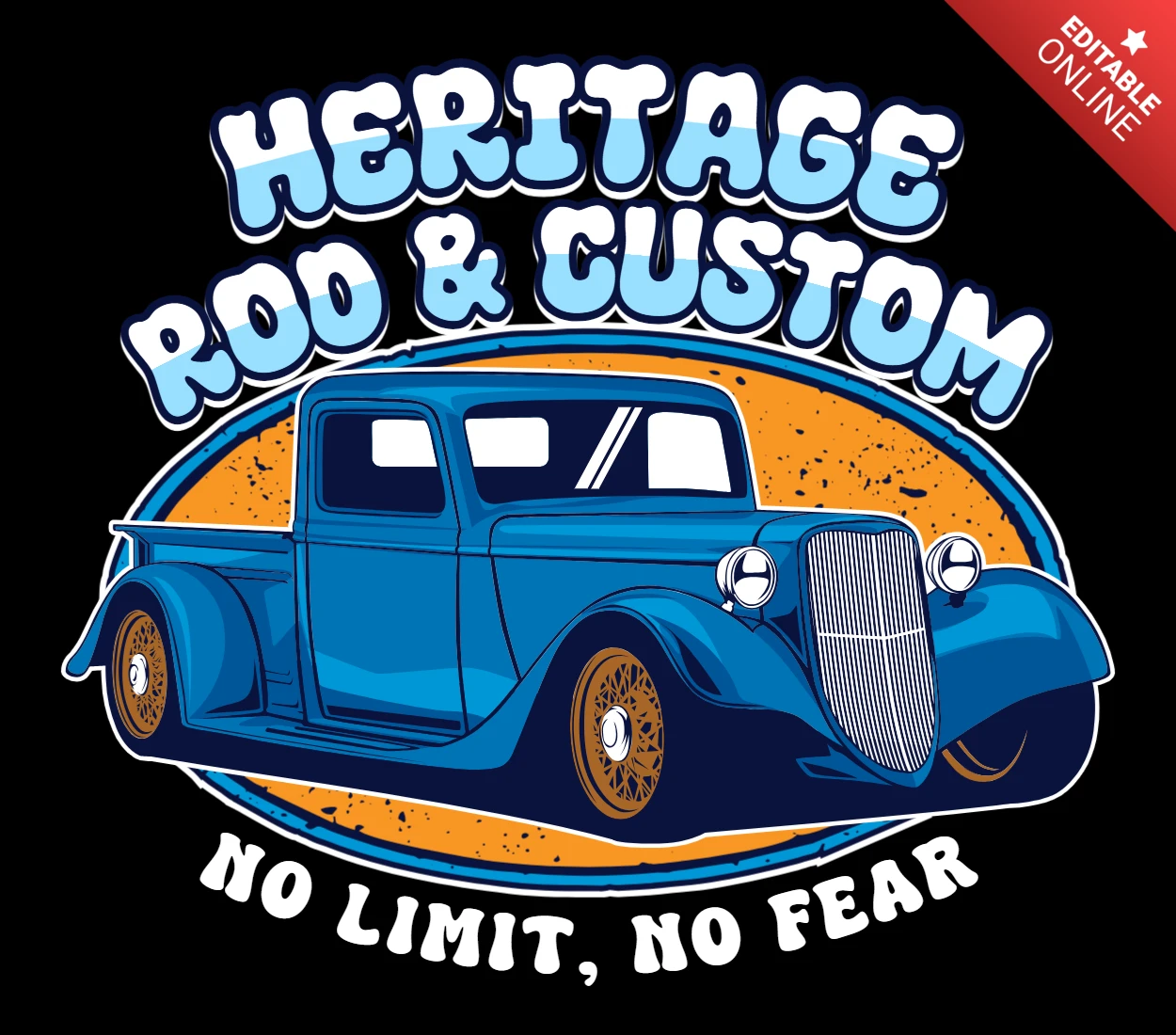 Modèle de t-shirt Heritage Rod et Custom Car